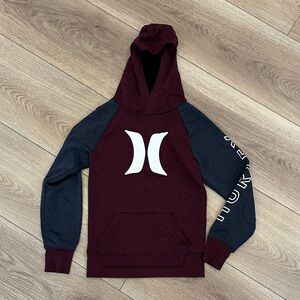 Hurley Kids' Burgundy and Charcoal Hoodie